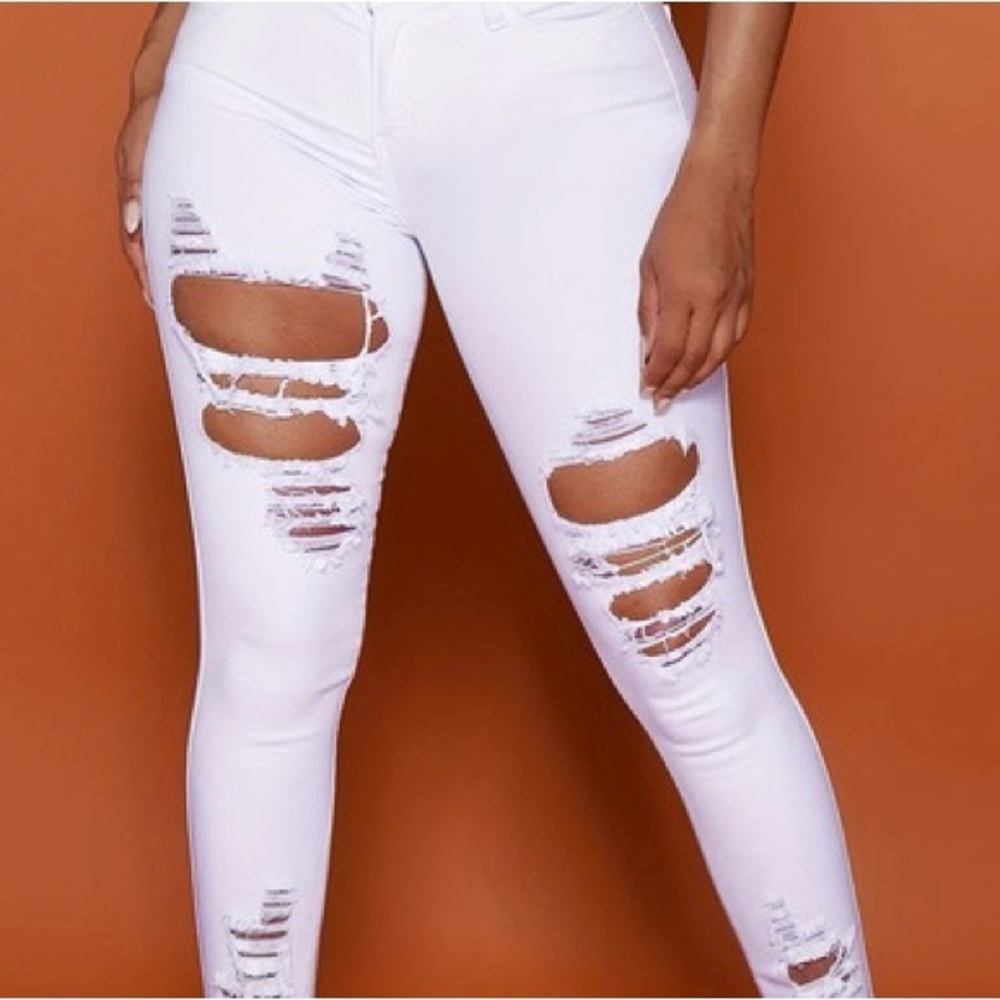 White Distressed Jeans